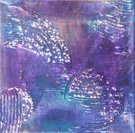 Painting on Canvas with Fiber Stitching 8x 8