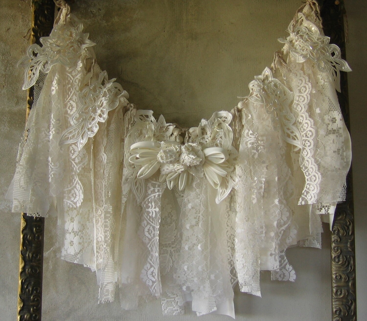 shabby chic fabric garland banner ragtie fringe frayed rag shabby chic fabric garland banner ragtie fringe frayed rag
