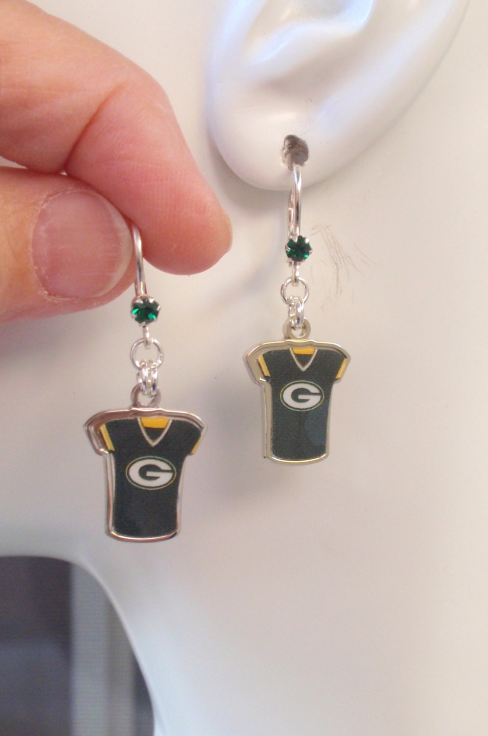 Green Bay Packers Earrings Packers Bling Green Crystal