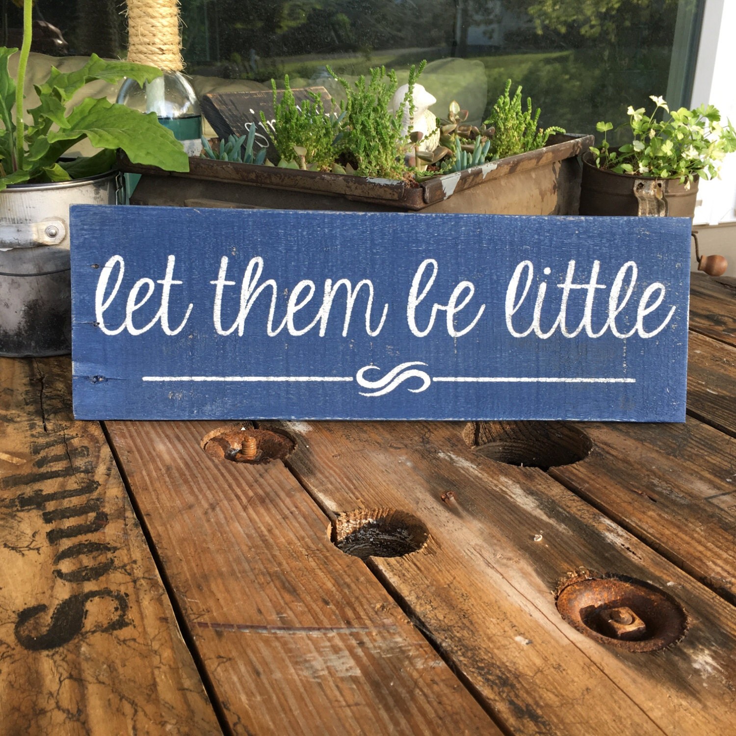 let them be little nursery sign wood shelf sitter nursery