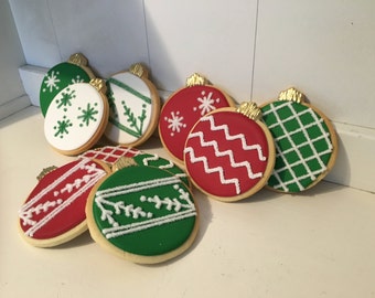 Christmas Cookies Ornament Hand Decorated Sugar - 1 Dozen
