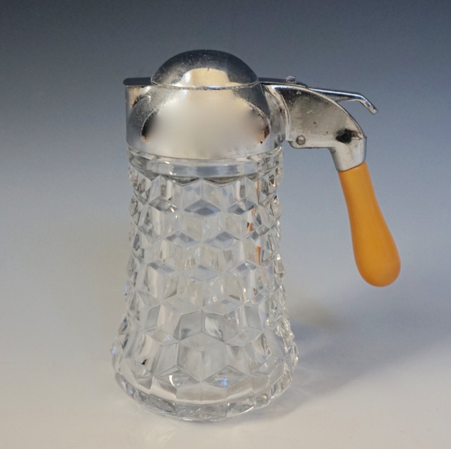 Fostoria American Syrup Container with SaniCut Lid and