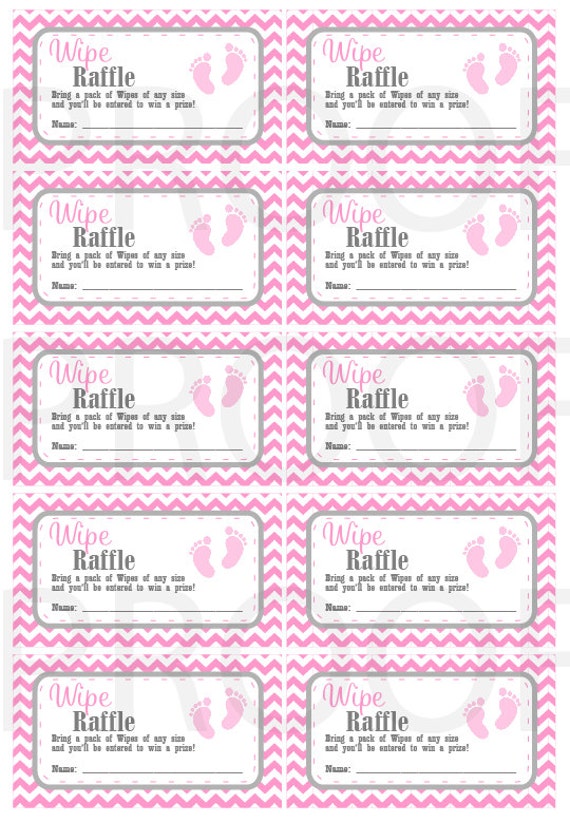 items similar to wipe raffle tickets printable baby