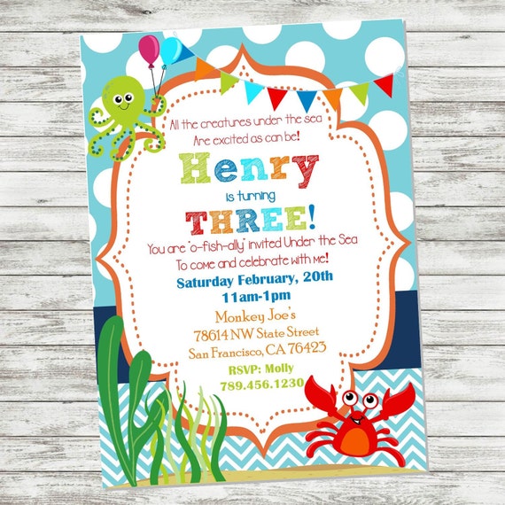 Ocean Birthday Invitations 9