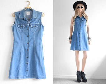 Levis Dress Vintage Levis Denim Dress Jean Dress Levis Dress Boyfriend Jean Denim Levis Dress Levi Denim Dress Blue Jean Hipster Dress S