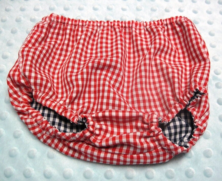 Baby unisex reversible gingham checked baby bloomers pants