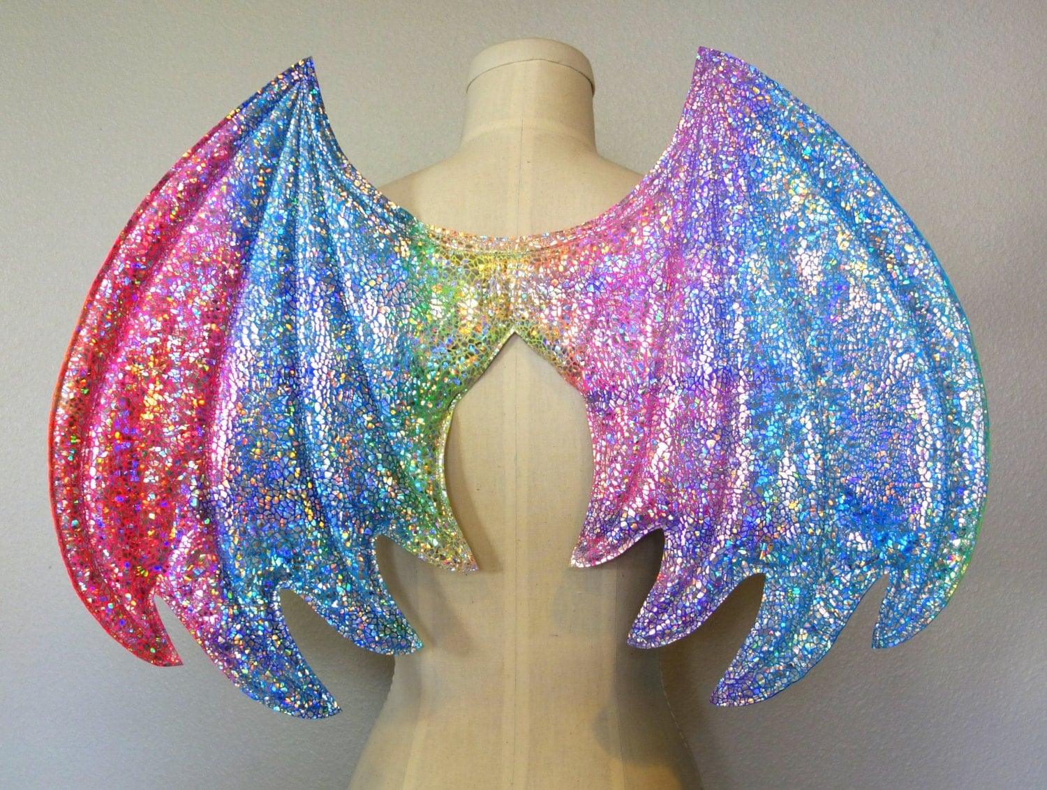 Pastel Neon Rainbow Dragon Wings costume wings Halloween