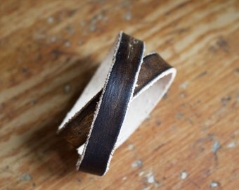 Double Wrap Skinny Leather Cuff (Medium)