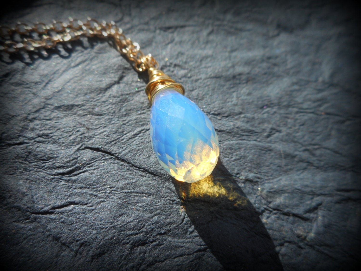 Kairi Kingdom Hearts Opalite Drop Necklace Pendant Replica for