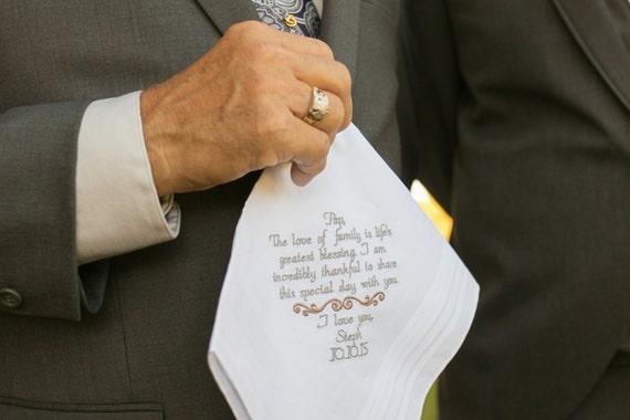 father of the bride embrodiered hankerchief
