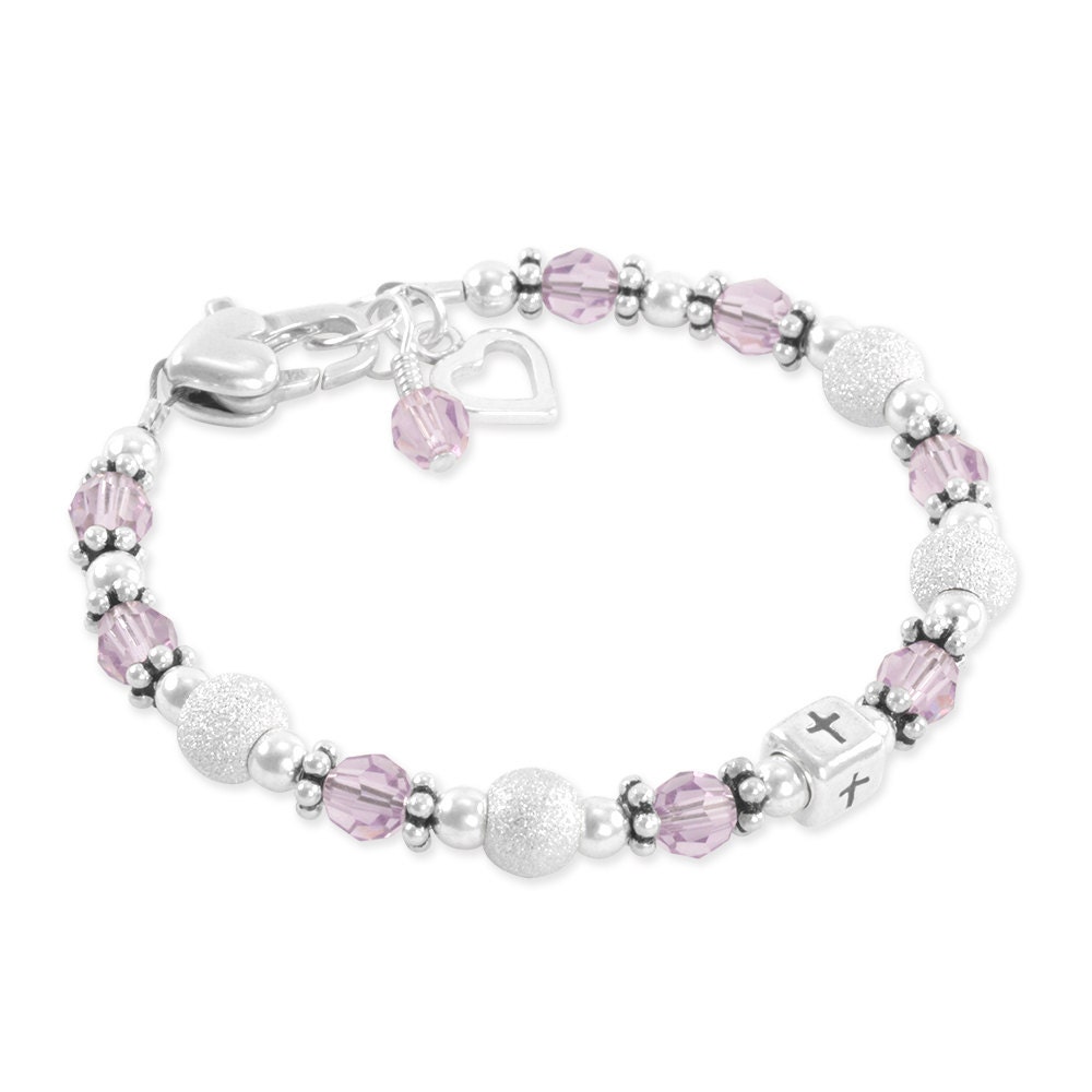 Baby Baptism Bracelet christening birthstone personalize