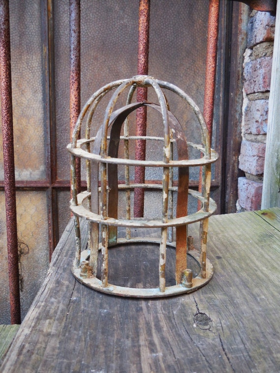 Vintage cage Light shade cover bulb protector double banded