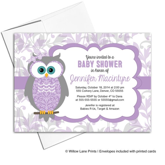 owl baby shower invitations
