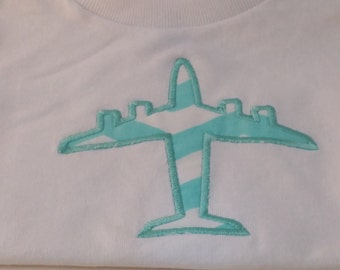 Applique Childrens Clothing-Airplane Shirt-Plane T-Shirt-Embroidered Shirt-18 Months-READY TO SHIP