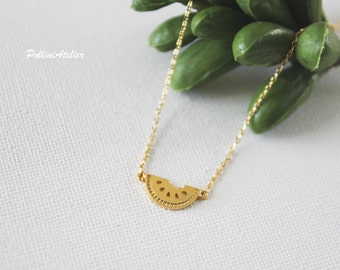 Watermelon Necklace in Gold/Silver. Food Jewelry. Collarbone Necklace. Cute Sweet. Fruit Jewelry. Summer Jewelry. Gift For Her (PNL- 163)