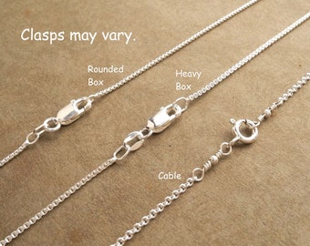 Sterling Silver Chain, Rounded Box, Heavy Box, Cable, All .925 Sterling Silver, Various Lengths, Ready To Ship