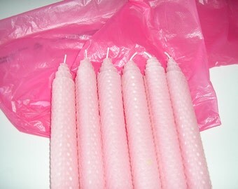 Pretty in Pink Beeswax Candles