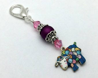 Beaded Yarn Sheep Zipper Pull Jewelry - Key Chain Charm Knitting Progress Keeper- Crochet Stitch Marker- Purse Charm- Mother's Day Gift