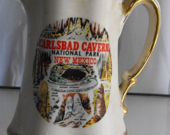 Carlsbad Caverns National Park Souvenir Pitcher, New Mexico National Park, Vintage Travel Souvenir, China Pitcher, Acme Craftware