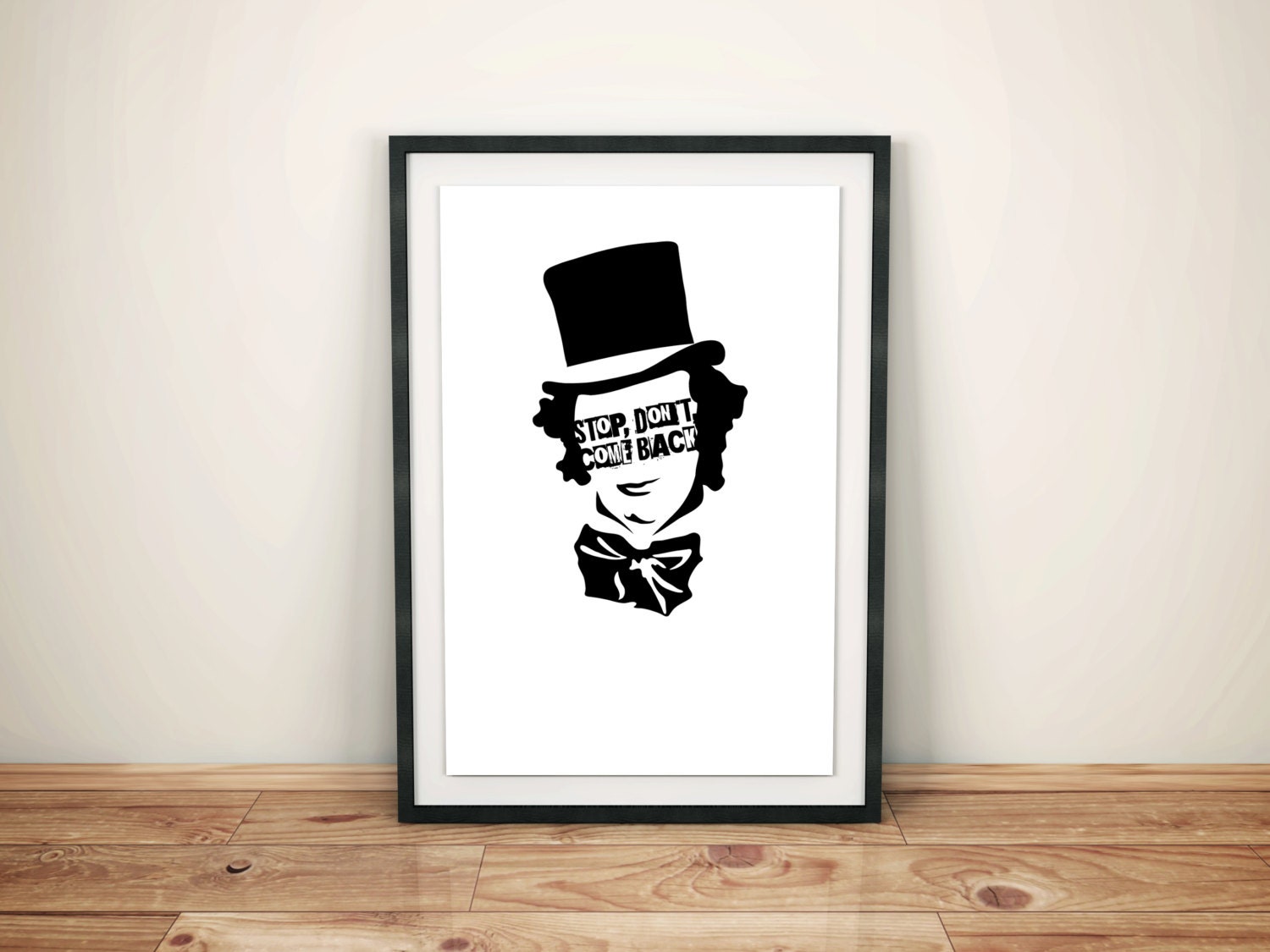 Willie Wonka Silhouette Quote Poster // Typographic Character