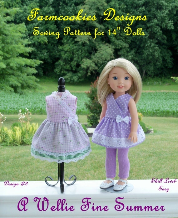 WELLIE WISHER® PDF Sewing Pattern: A Wellie Fine Summer! / Sewing Pattern for 14" American Girl Wellie Wishers®.