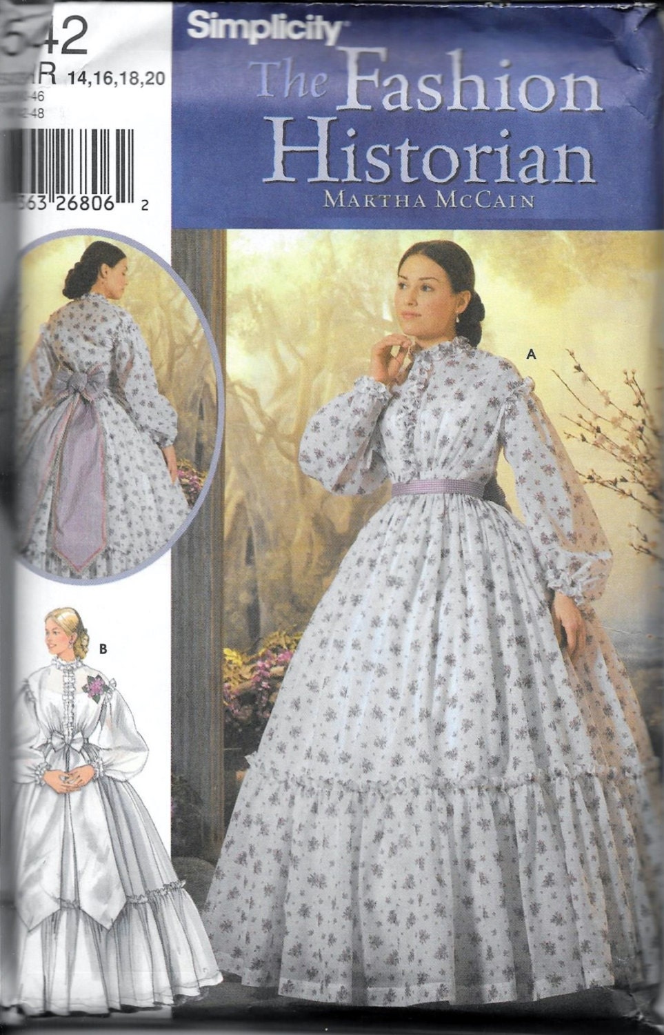 Simplicity 5442 Southern Belle Dress Pattern Costume Historian