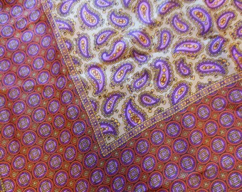 Pink & Tan Paisley Print Scarf