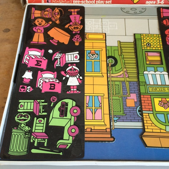 Vintage 1977 Colorforms Sesame Street Boxed Play Set Muppets