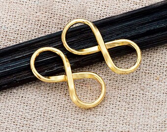 2 of 925 Karen Hill Tribe 24k Gold Vermeil Style Infinity Links, Connectors 10x20 mm. :vm0767