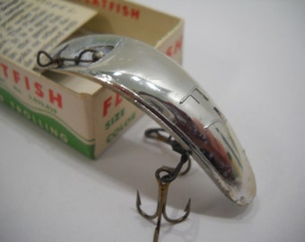Vintage Fly-Rod Flatfish F-7 Fishing Lure By Helin Tackle Co. Vintage Tackle