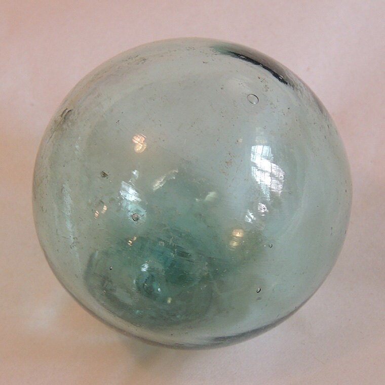 Vintage Japanese Glass Fishing Float 2.5 Inch.. Rare Makers Mark