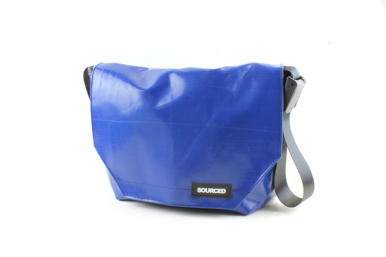 Large Messenger Bag made from Recycled Truck Tarp by sourcedlife
