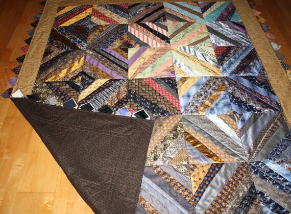 Necktie Quilt made using 40 neckties