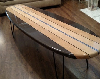 Surfboard Coffee Table Wooden Surfboard Table Surf Furniture