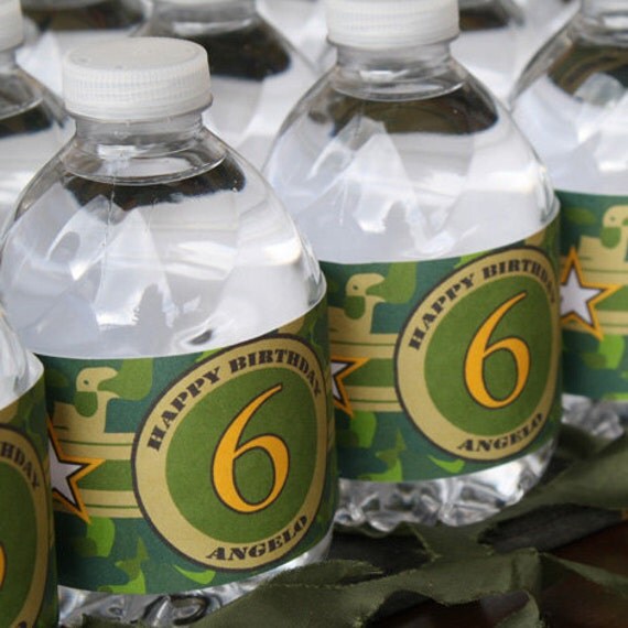 Camouflage Water Bottle Labels Printable - Camo Army Military Il_570xn