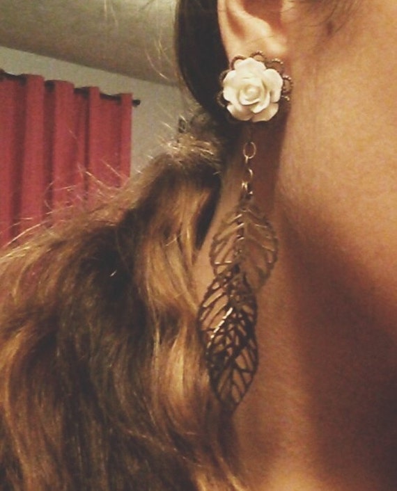 Dangle Plugs Rose Plugs with Dangles Choose Color by PrettyVagrant