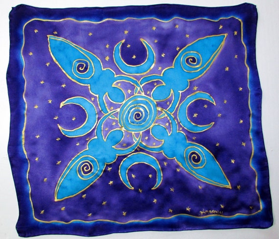 Purple Altar cloth Goddess artspiritual gift by HeavenOnEarthSilks