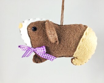 Guinea Pig Ornament - Personalized Ornament - Felt Guinea Pig - Guinea Pig Christmas Ornament - Guinea Pig Gift
