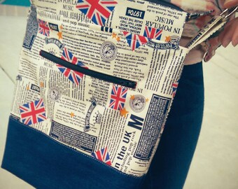 British Pop Rock Newspaper Crossbody Purse