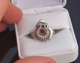 Rialto ++ size 6 spessartine garnet ring // Tendai Designs // Grateful Dead // perfect gift // handmade jewelry // heady wire wrap // art
