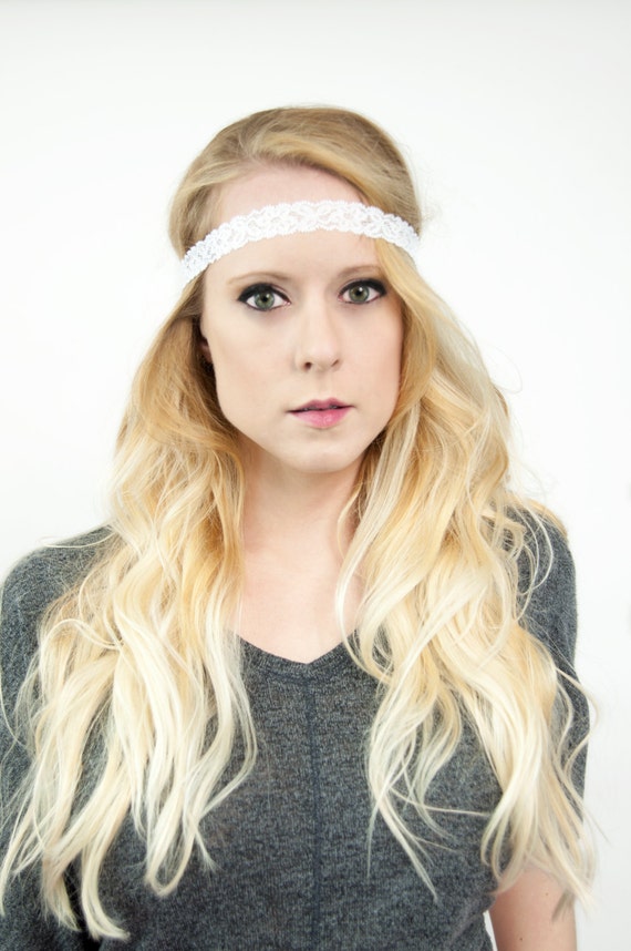 Skinny Lace Headband SET Adult Thin Head Band Stretch