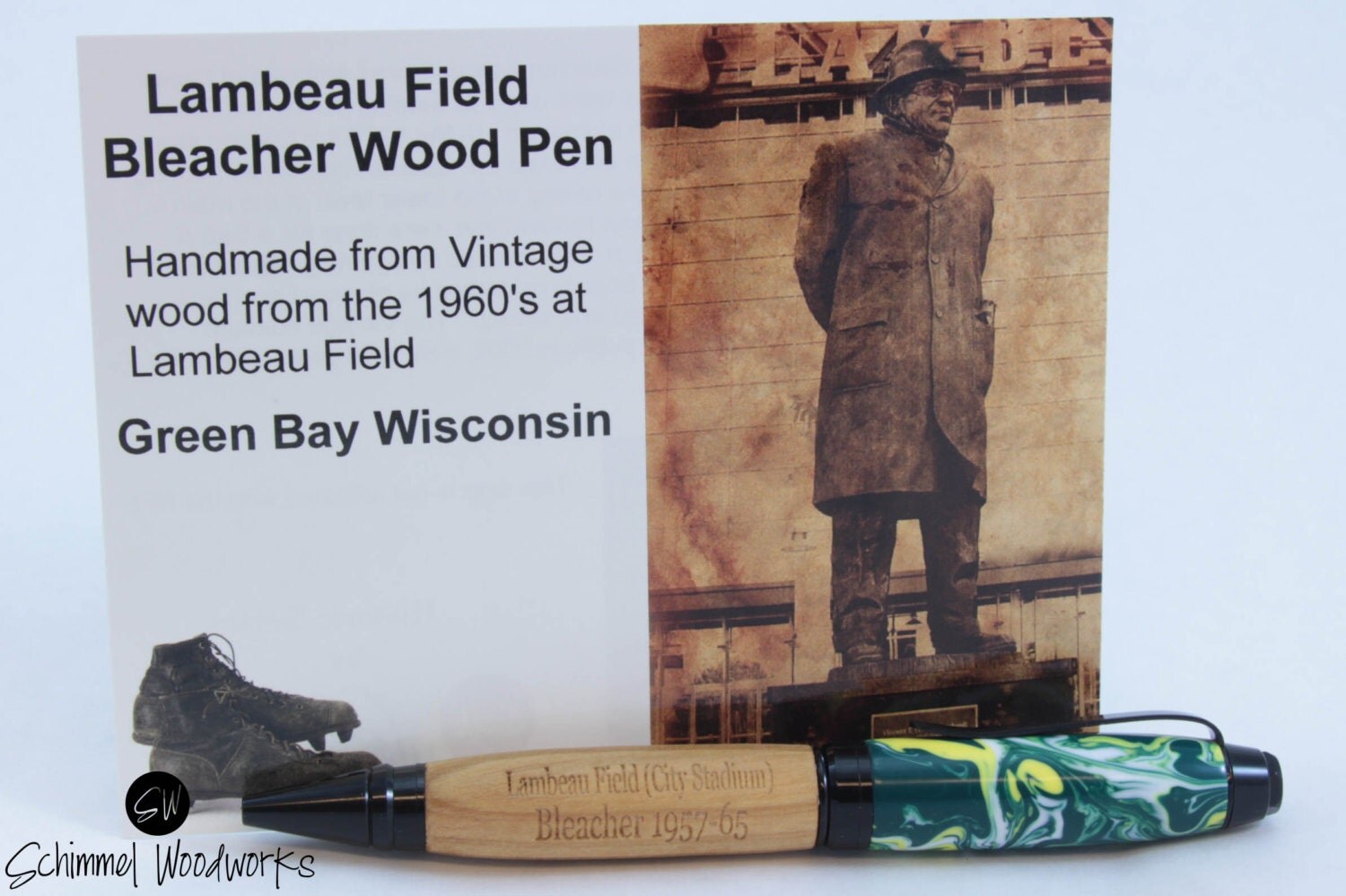 Green Bay Wisconsin Lambeau Field Bleacher wood Pen Green