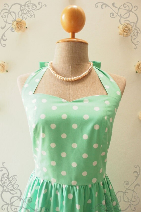 Summer Dress Sea Foam Green Dress Bridesmaid Dress by Amordress