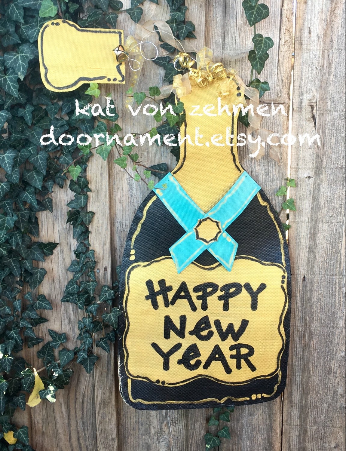 Happy New Years Door Hanger Screen Wire Happy New Years