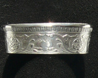 Silver Coin Ring 1943 India 1/2 Rupee, Ring Size 7 1/2 and Double Sided
