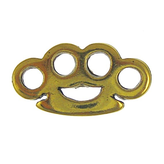 Brass Knuckles Lapel Pin in GoldCC525G