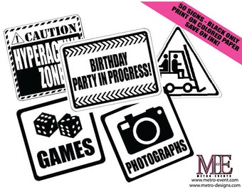 Construction Signs, 50 Party Signs, Construction Party Signs, Construction Birthday, Party Signs