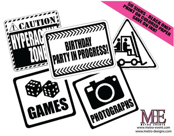 Construction Signs, 50 Party Signs, Construction Party Signs, Construction Birthday, Party Signs Il_570xn