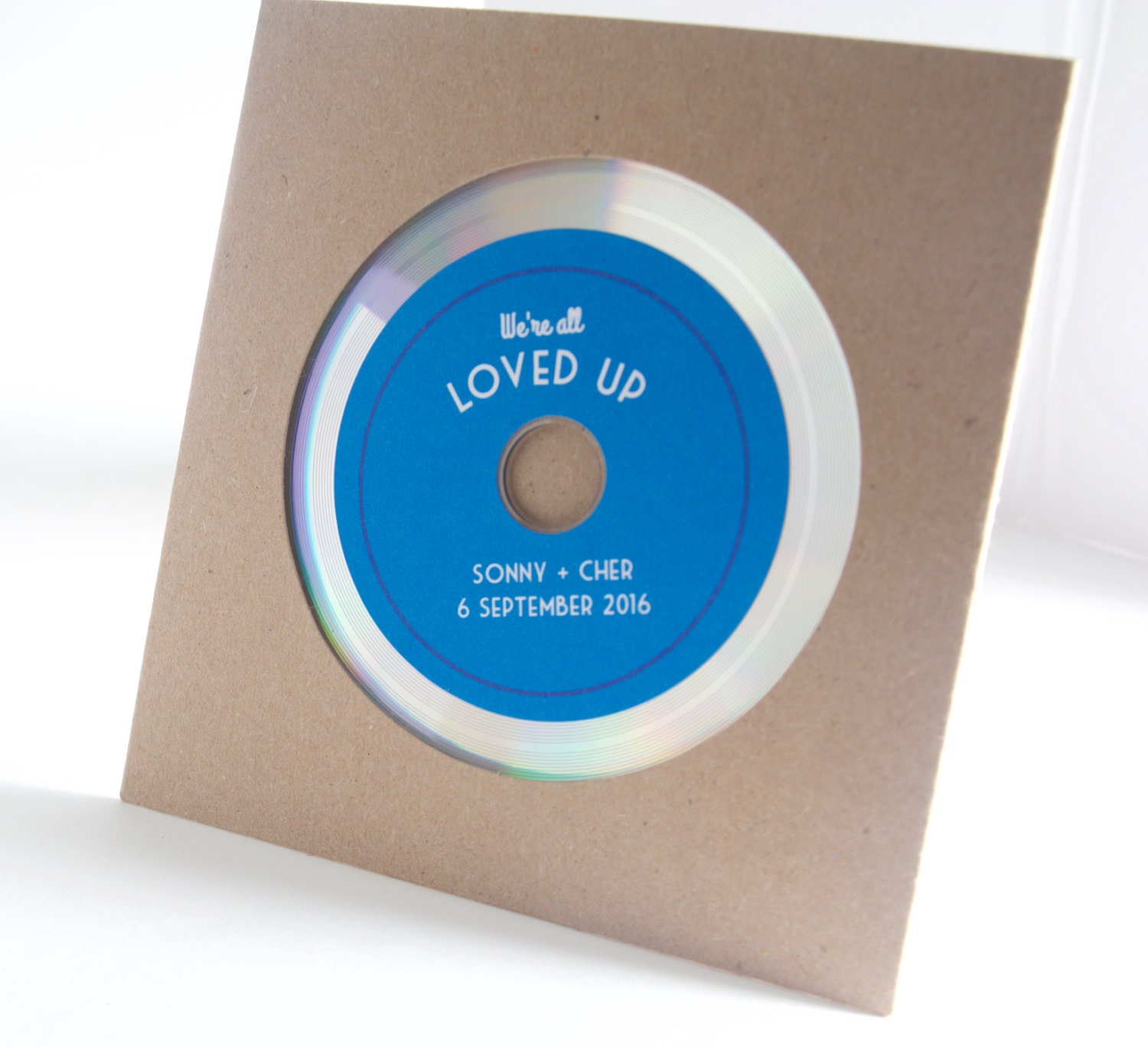 Platinum Vinyl styled blank CDs with custom labels and kraft