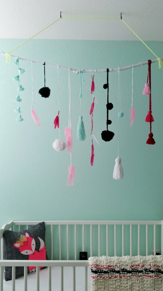 Custom Nursery Mobile Nursery Decor Boho Nursery Decor Wall